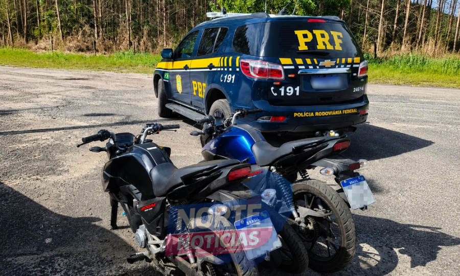 Dois homens são detidos com motos roubadas durante fiscalização da PRF em São Mateus