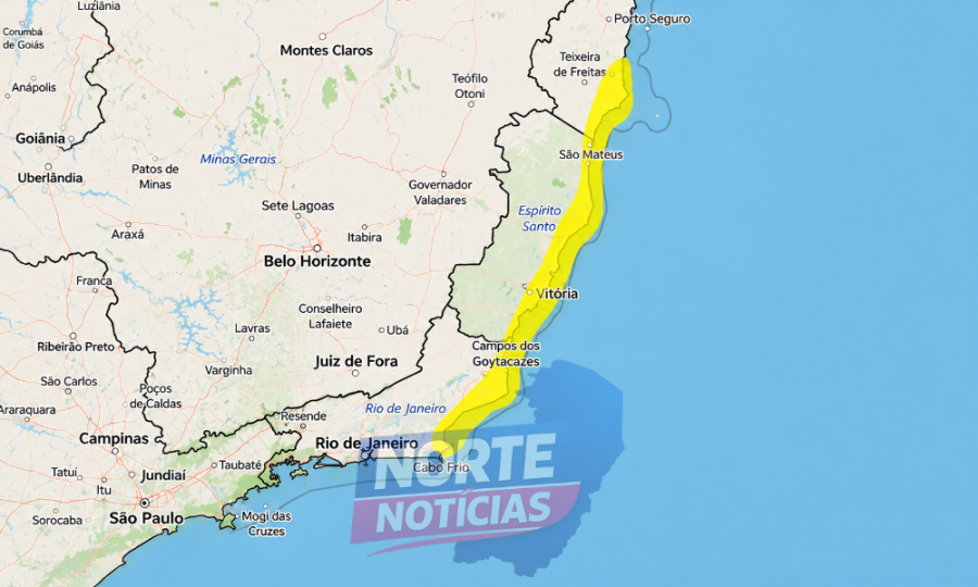 INMET emite alerta de ventos costeiros para 24 municípios do Espírito Santo