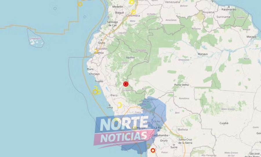 Terremoto de magnitude 5,6 é registrado próximo à fronteira entre Peru e Brasil