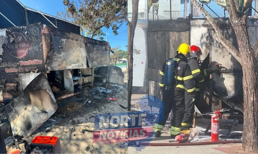 Incêndio destrói trailer de pastelaria em Guriri e família inicia campanha para reconstruir negócio